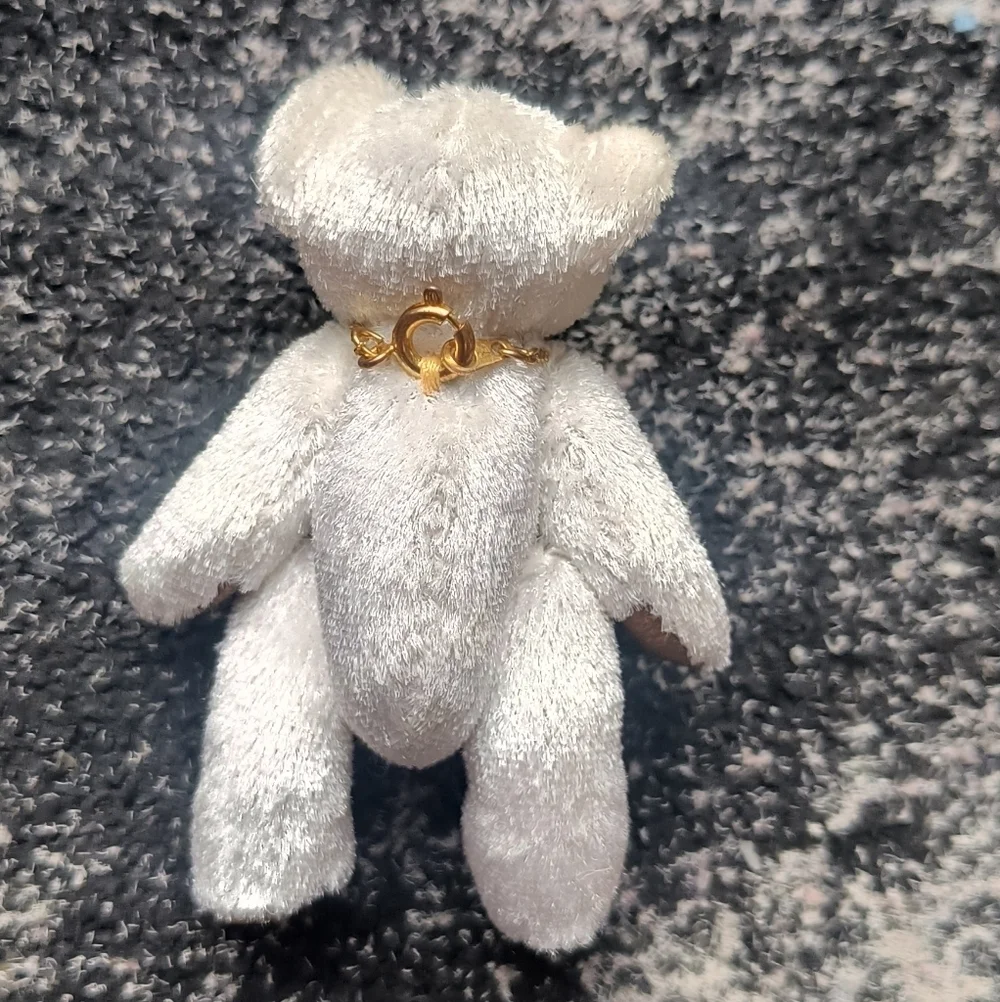 Vintage Russ Berrie APRIL Clear Diamond Birthstone Mini Bear Of The Month 3
